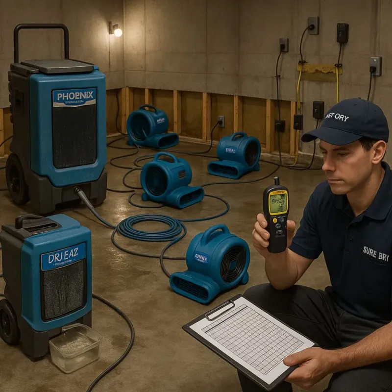 Structural Drying and Dehumidification process in Albemarle County, VA